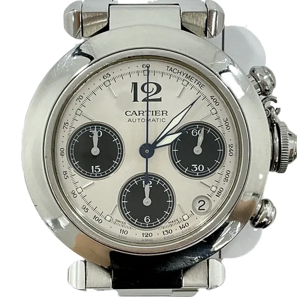 参考買取価格：CARTIER カルティエ パシャC クロノグラフ 36mm W31048M7 保証書｜エニティ銀座