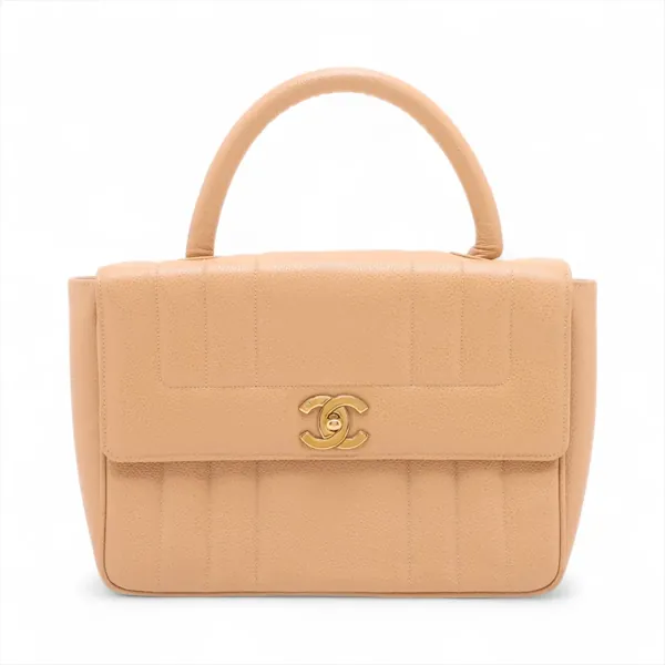 シャネル マドモアゼル キャビアスキン ハンドバッグ ベージュ ゴールド金具 台 買取｜エニティ銀座
