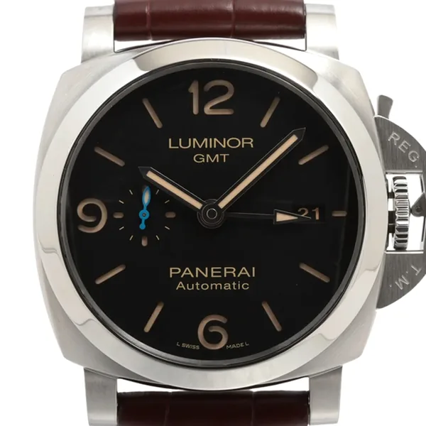 パネライ ルミノール 1950 3デイズ GMT PAM01320 SS SS×革 AT 黒文字盤