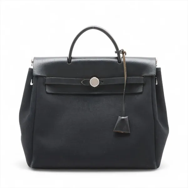 参考買取価格：エルメス エールバッグアドPM トワルオフィシエ×ヴァッシュハンター ブラック シルバー金具 □C1999年｜エニティ銀座
