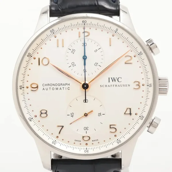 IWC ポルトギーゼ IW371445 SS SS×革 AT シルバー文字盤