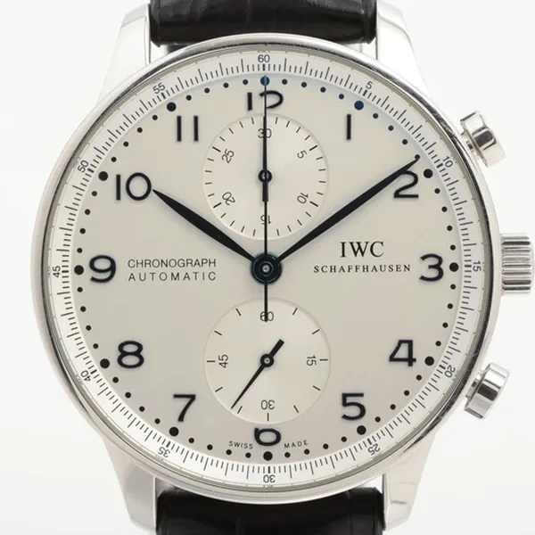 IWC ポルトギーゼ クロノグラフ IW371446 SS SS×革×ラバー AT ブラック文字盤