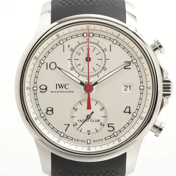 IWC ポルトギーゼ ヨットクラブ クロノグラフ IW390502 SS SS×ラバー AT シルバー文字盤