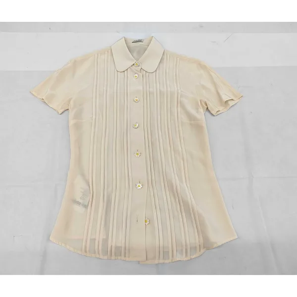 買取実績：ミュウミュウ 半袖シャツ フラワーボタン ボウタイ シャツ｜エニティ銀座