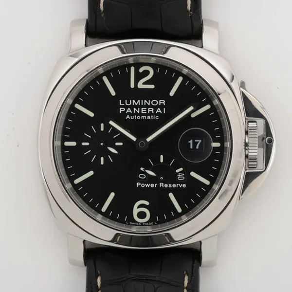 パネライ ルミノール パワーリザーブ PAM00090 SS SS×革 AT ブラック文字盤
