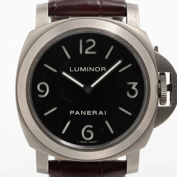 パネライ ルミノールベース PAM00176 TI TI×革 手巻き ブラック文字盤