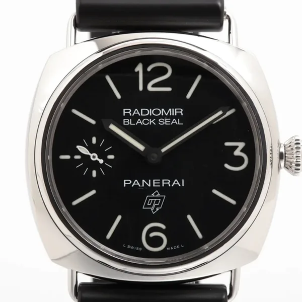 パネライ ラジオミール ブラックシール PAM00380 SS SS×ラバー 手巻き ブラック文字盤
