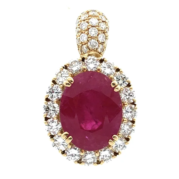 参考買取価格：ペンダントトップ K18 ルビー10.06ct ダイヤ2.75ct ダイヤ2.01ct CGLソーティング｜エニティ銀座
