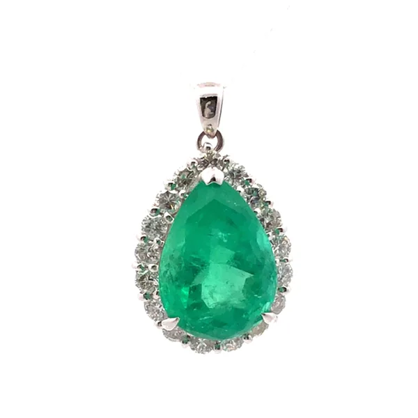 参考買取価格：ペンダントトップ Pt900 コロンビアエメラルド10.71ct ダイヤ1.38ct 鑑別書｜エニティ銀座