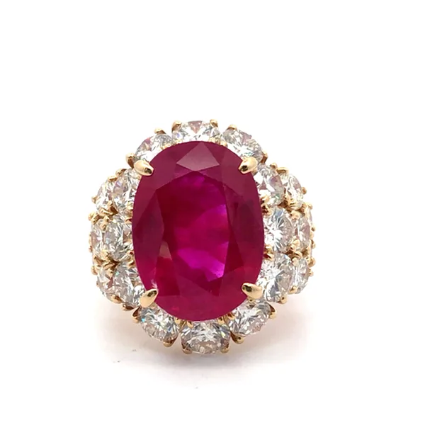 参考買取価格：リング K18 約9号 ルビー11.21ct ダイヤ5.89ct CGLソーティング｜エニティ銀座