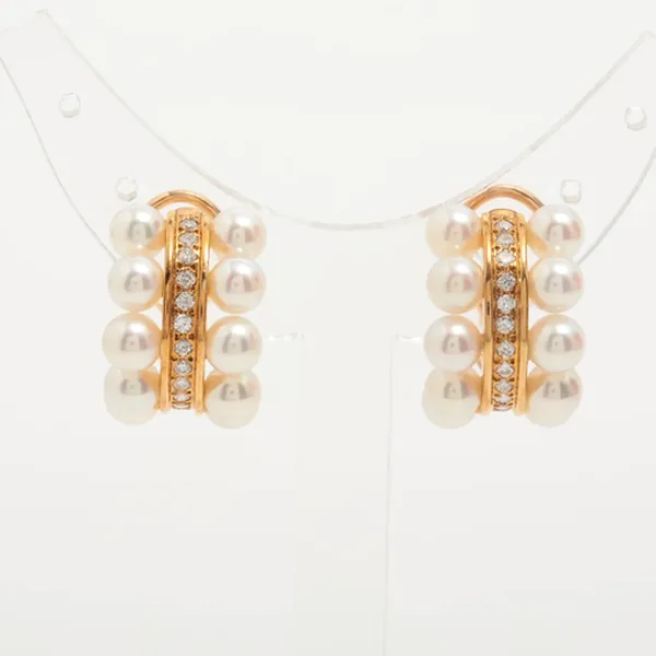 参考買取価格：ミキモト×植田いつ子 パール ダイヤ イヤリング K18 約4.5mm｜エニティ銀座