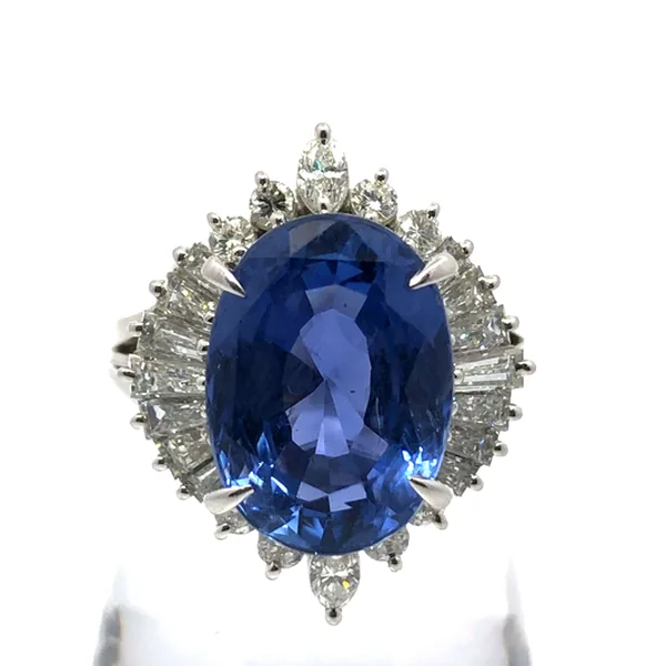 参考買取価格：リング Pt900 約11.5号 非加熱サファイア7.60ct ダイヤ1.25ct GIA｜エニティ銀座