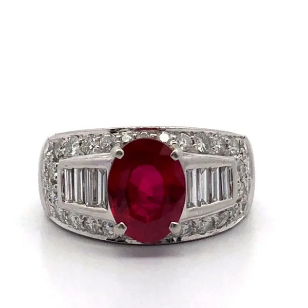 参考買取価格：リング Pt900 約12号 ビルマピジョンブラッドルビー2.101ct ダイヤ1.13ct GIA｜エニティ銀座