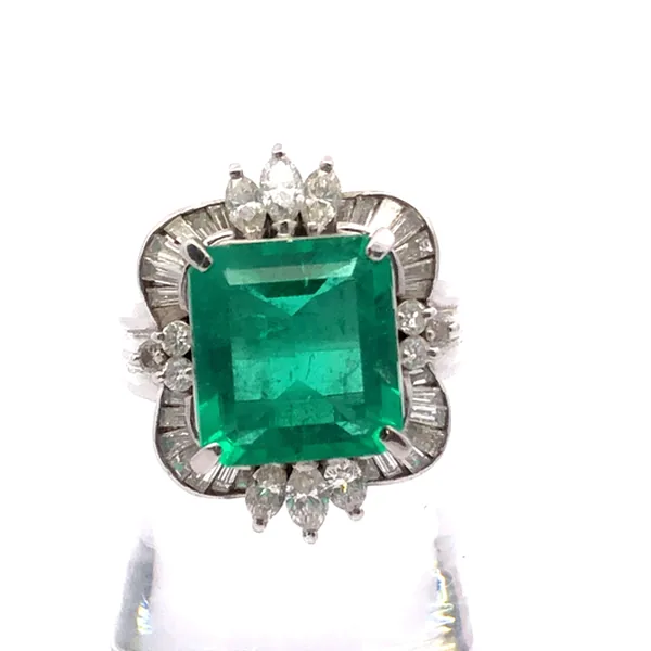 参考買取価格：リング Pt900 約11.5号 コロンビアエメラルド5.95ct ダイヤ1.402ct 鑑別書｜エニティ銀座