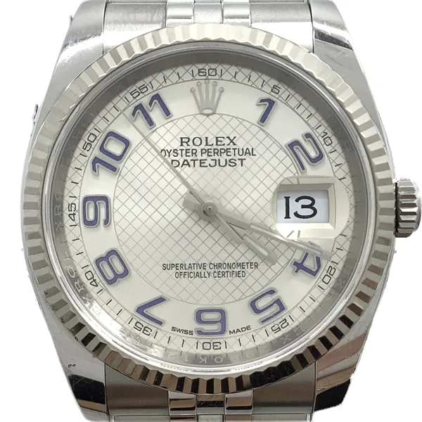 ロレックス デイトジャスト 116234 シルバーデコレーション ジュビリーブレス SS／WG 国際修理保証サービス 買取｜エニティ銀座