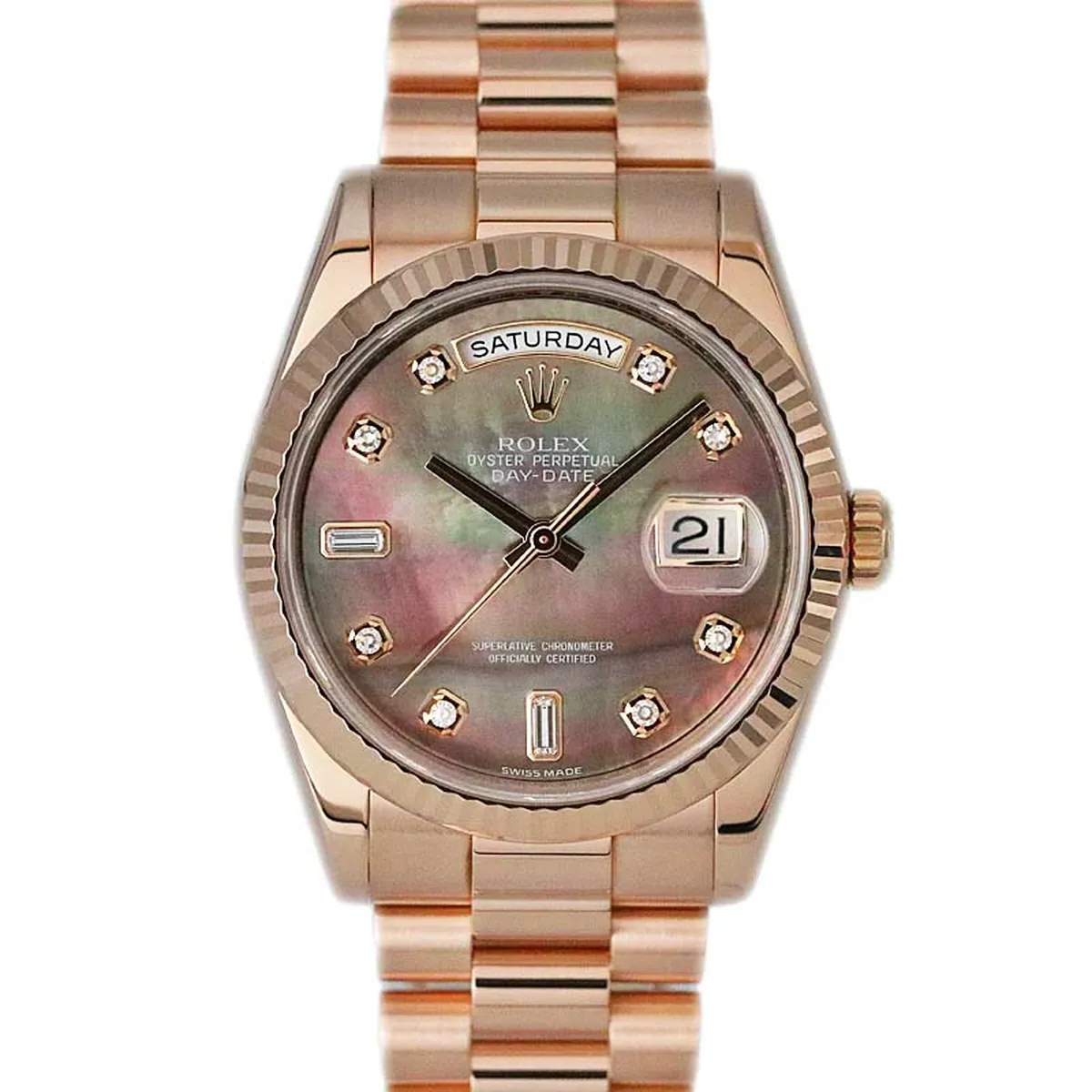 買取実績：ロレックス デイデイト36 Ref.118235 ブラックシェル文字盤 高価買取