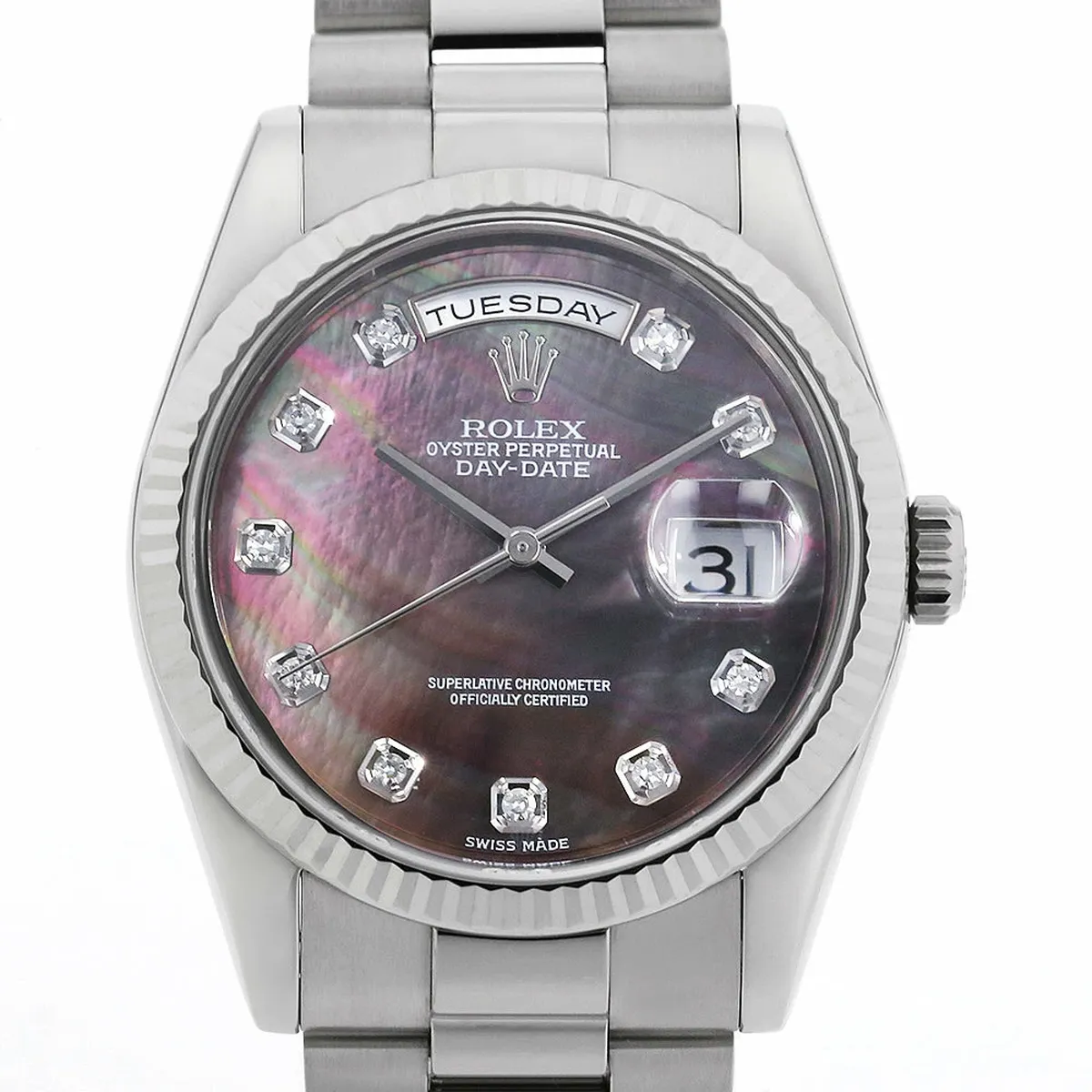 買取実績：ロレックス デイデイト36 Ref.118239 ブラックシェル文字盤 高価買取