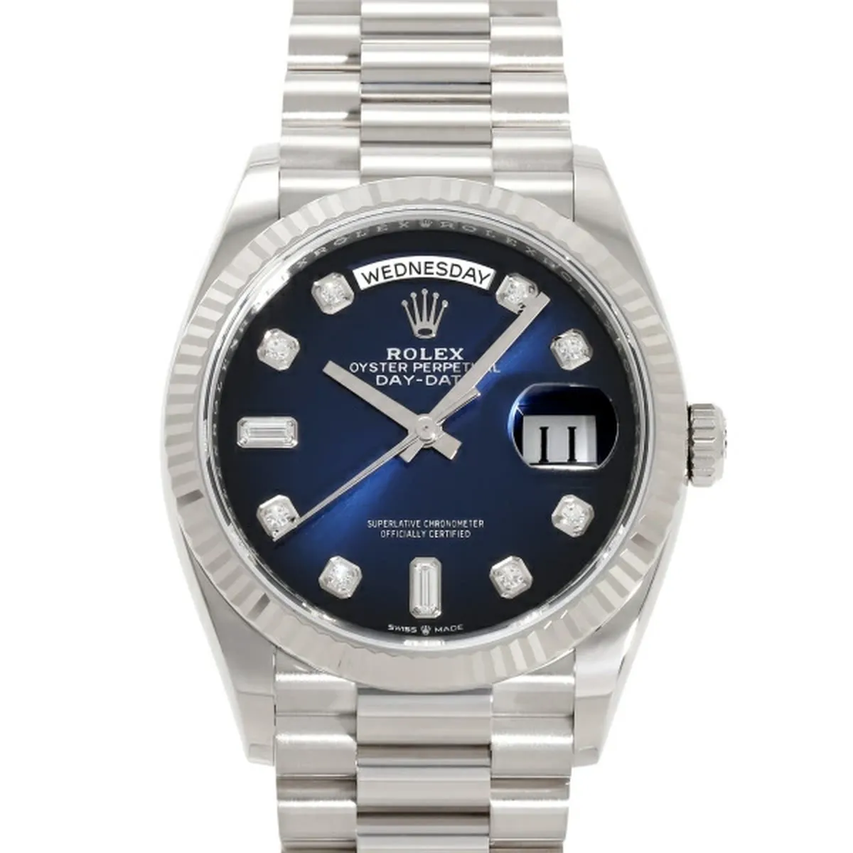 買取実績：ロレックス デイデイト36 Ref.128239 ブルーオンブレ文字盤 高価買取