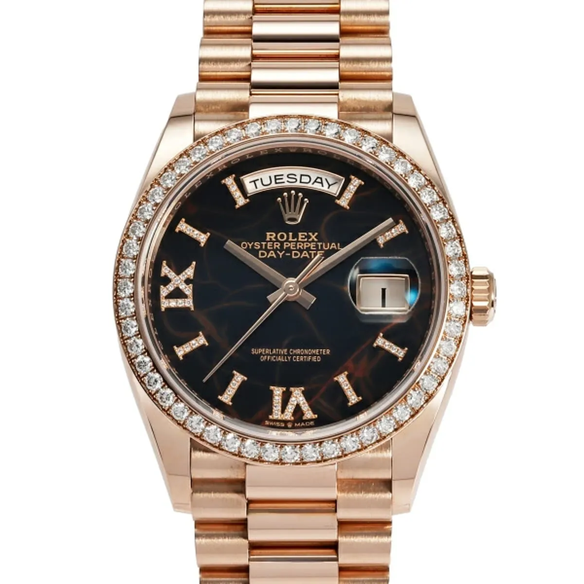 買取実績：ロレックス デイデイト36 Ref.128345RBR アイゼンキーゼル文字盤 高価買取