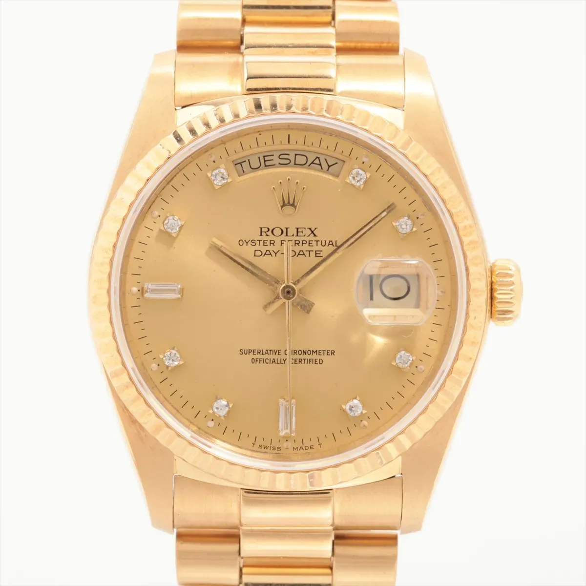 買取実績：ロレックス デイデイト36 Ref.18038 シャンパン＆旧ダイヤ文字盤 高価買取