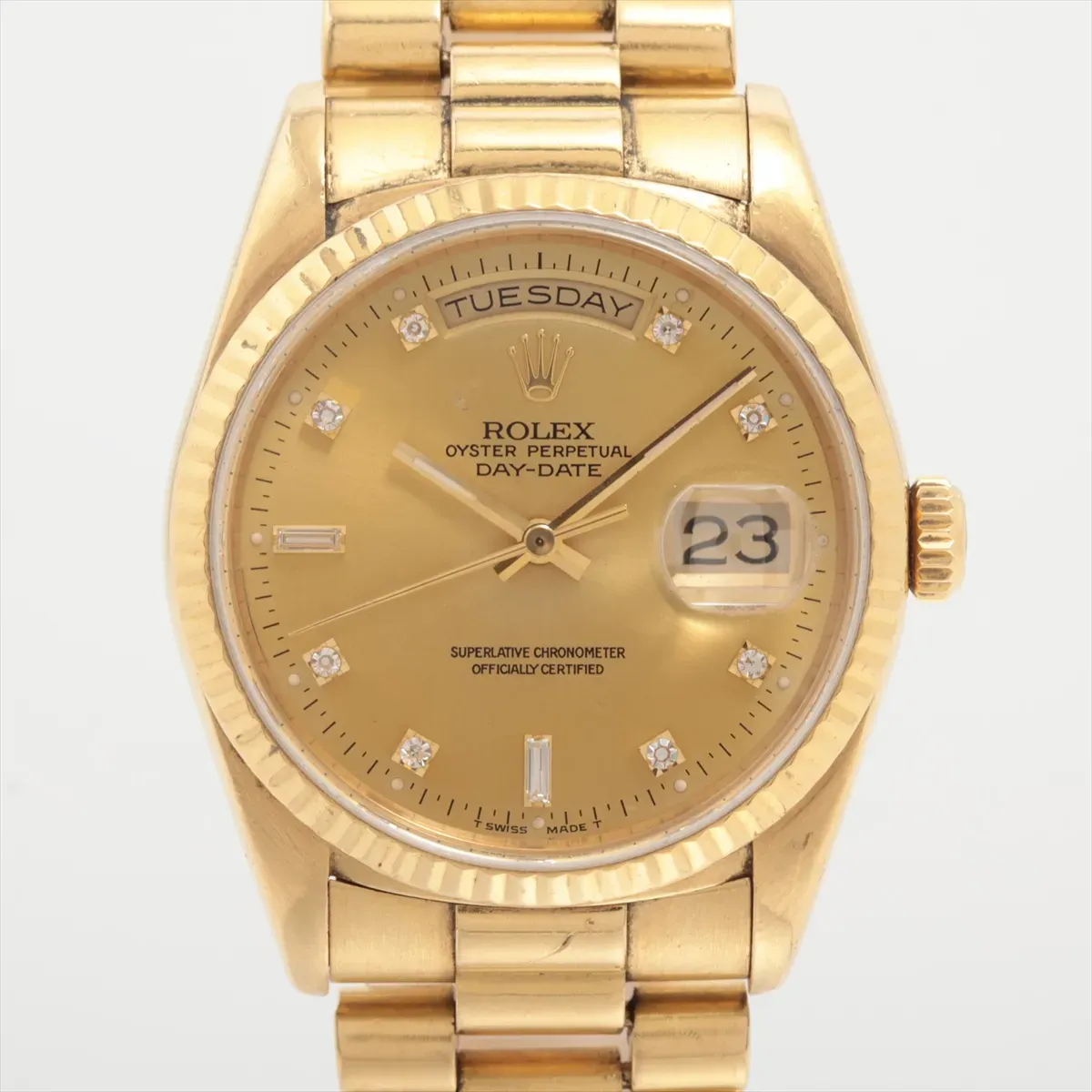 買取実績：ロレックス デイデイト36 Ref.18238 シャンパン＆旧ダイヤ文字盤 高価買取
