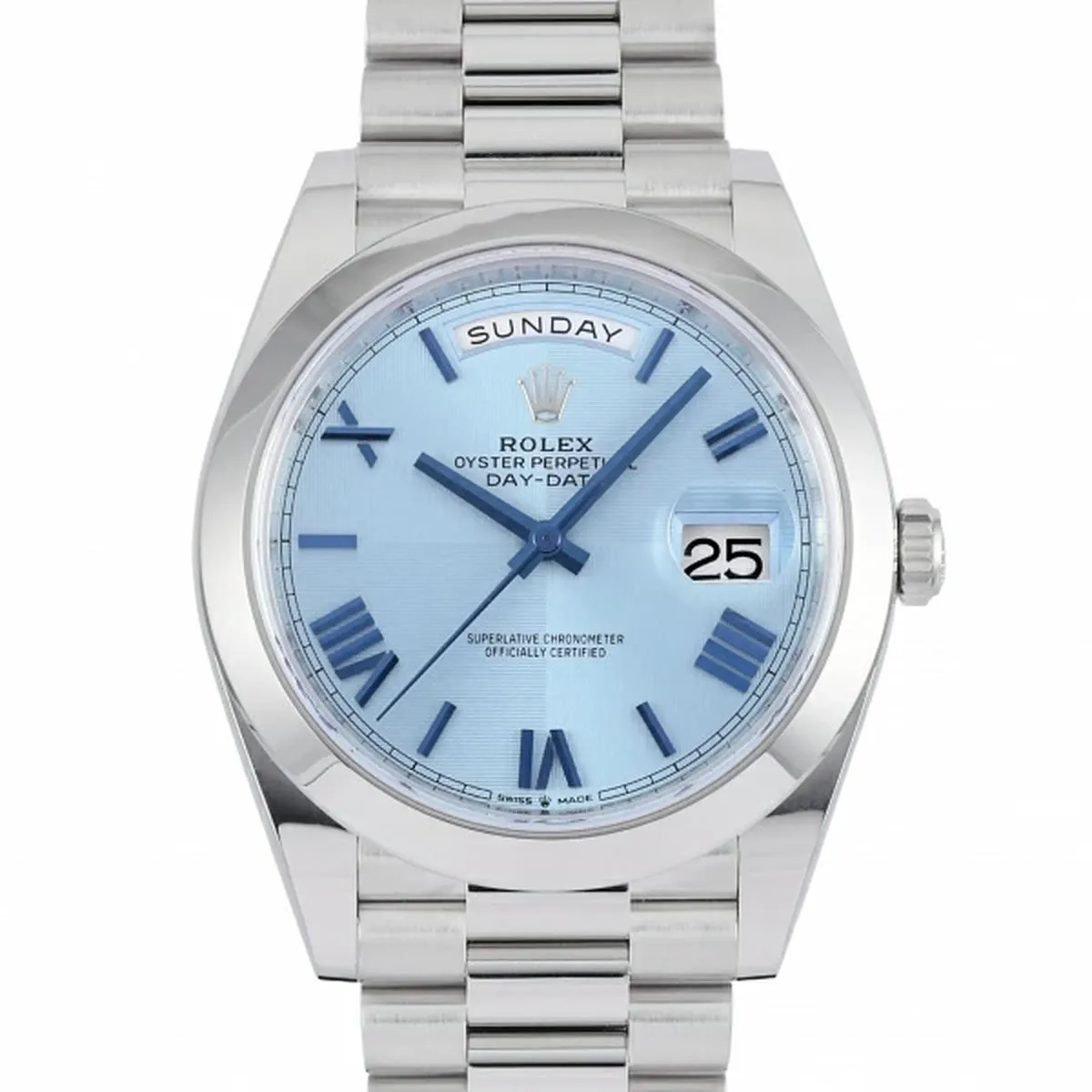 買取実績：ロレックス デイデイト40 Ref.228206 アイスブルー文字盤 高価買取