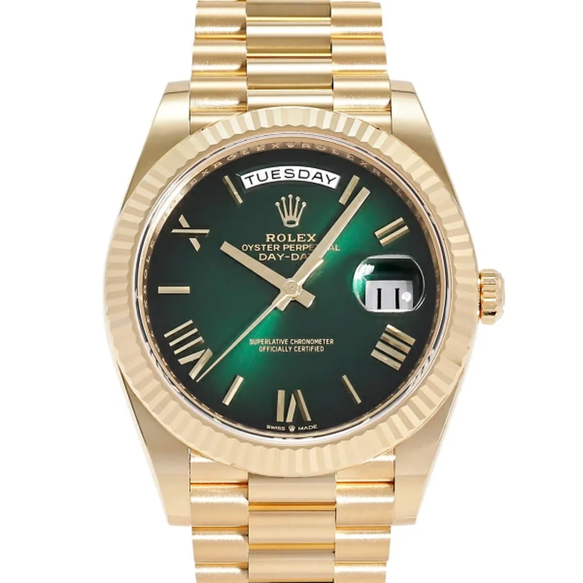 買取実績：ロレックス デイデイト40 Ref.228238 グリーンオンブレ文字盤 高価買取