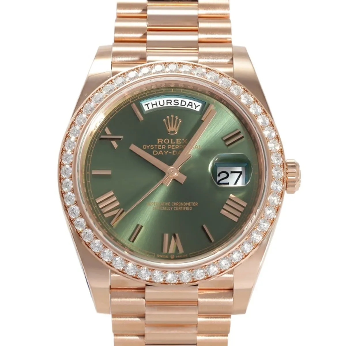 買取実績：ロレックス デイデイト40 Ref.228345RBR オリーブグリーン文字盤 高価買取