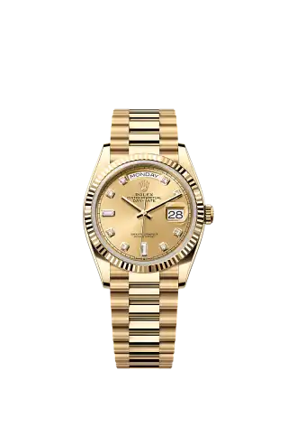 128238／シャンパンカラー、8個のダイヤモンド、2個のバゲットカットダイヤモンド／プレジデント