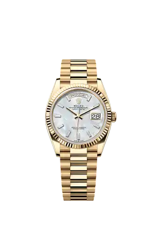 128238／ホワイトマザーオブパール、10個のバゲットカットダイヤモンド／プレジデント
