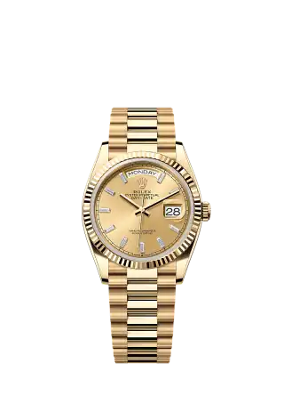 128238／シャンパンカラー、10個のバゲットカットダイヤモンド／プレジデント