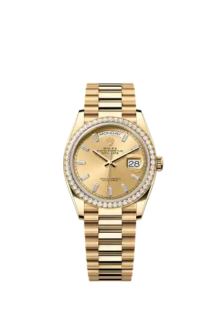 128348RBR／シャンパンカラー、10個のバゲットカットダイヤモンド／プレジデント