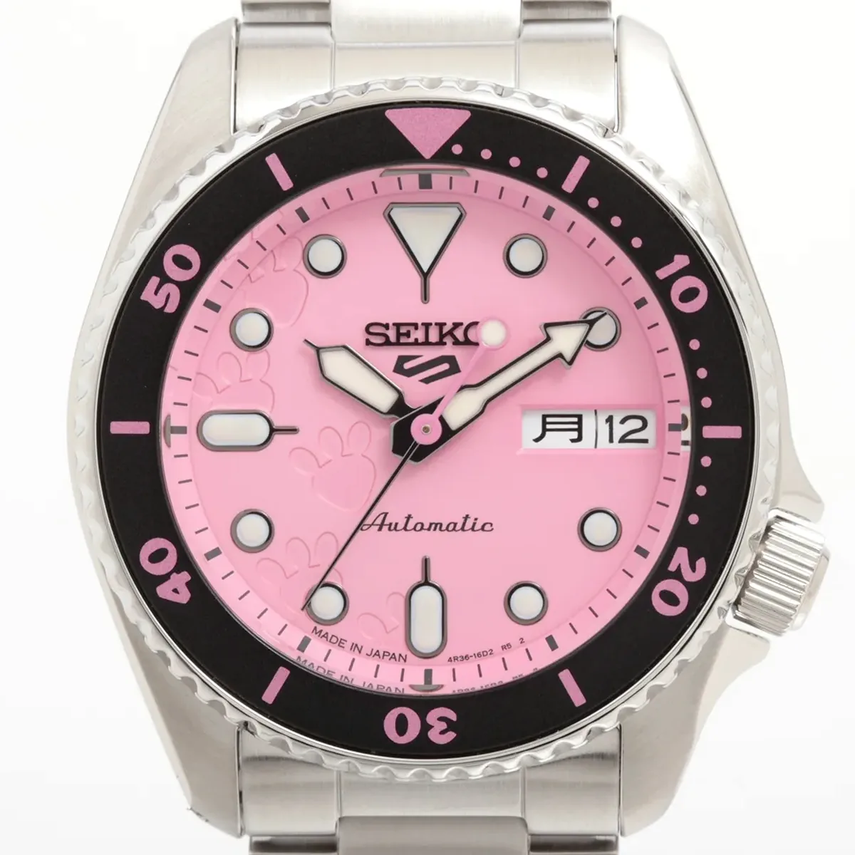 セイコー 5スポーツ SKX GMT SS AT ピンク文字盤 SBSA321 ピンクパンサー コラボレーション限定モデル