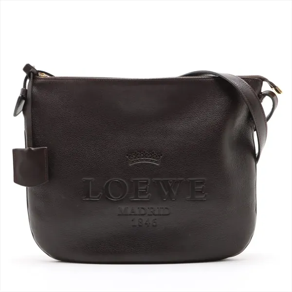ロエベ ロゴ レザー ショルダーバッグ ブラウン 買取｜エニティ銀座